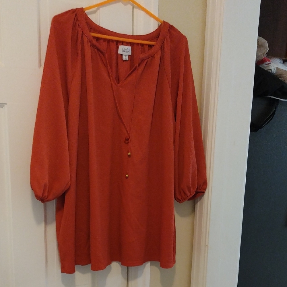 Croft & Barrow Women's Blouse - Rust Orange